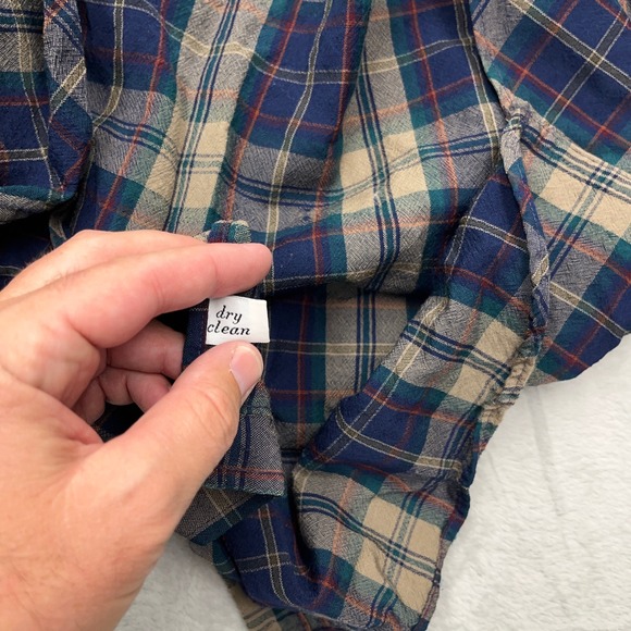 Vintage Pendleton Plaid Flannel Shirt Mens XL Blue Green 100% Wool Made USA - Picture 11 of 12